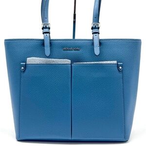 Michael Kors Jet Set Medium Double Pocket Tote Bag Cornflower